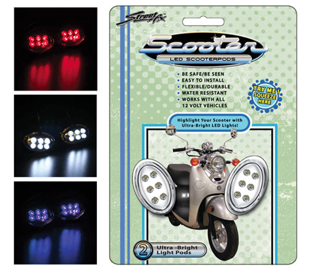 StreetFX Electropods (2PK, Chrome, Blue LED)