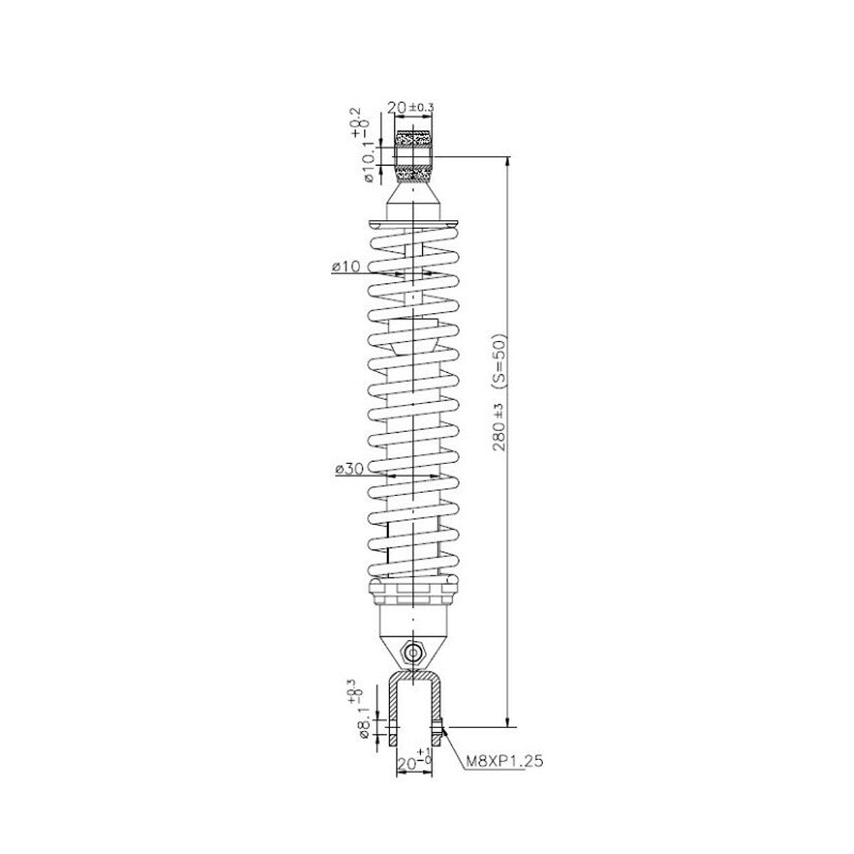 Forsa Performance Racing Shock - 280mm - view 3