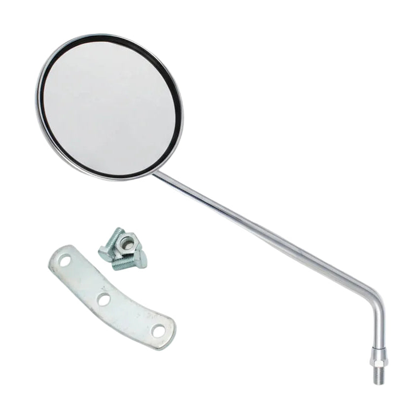 Left Mirror (Round, Chrome); Genuine Stella, Vintage Vespa