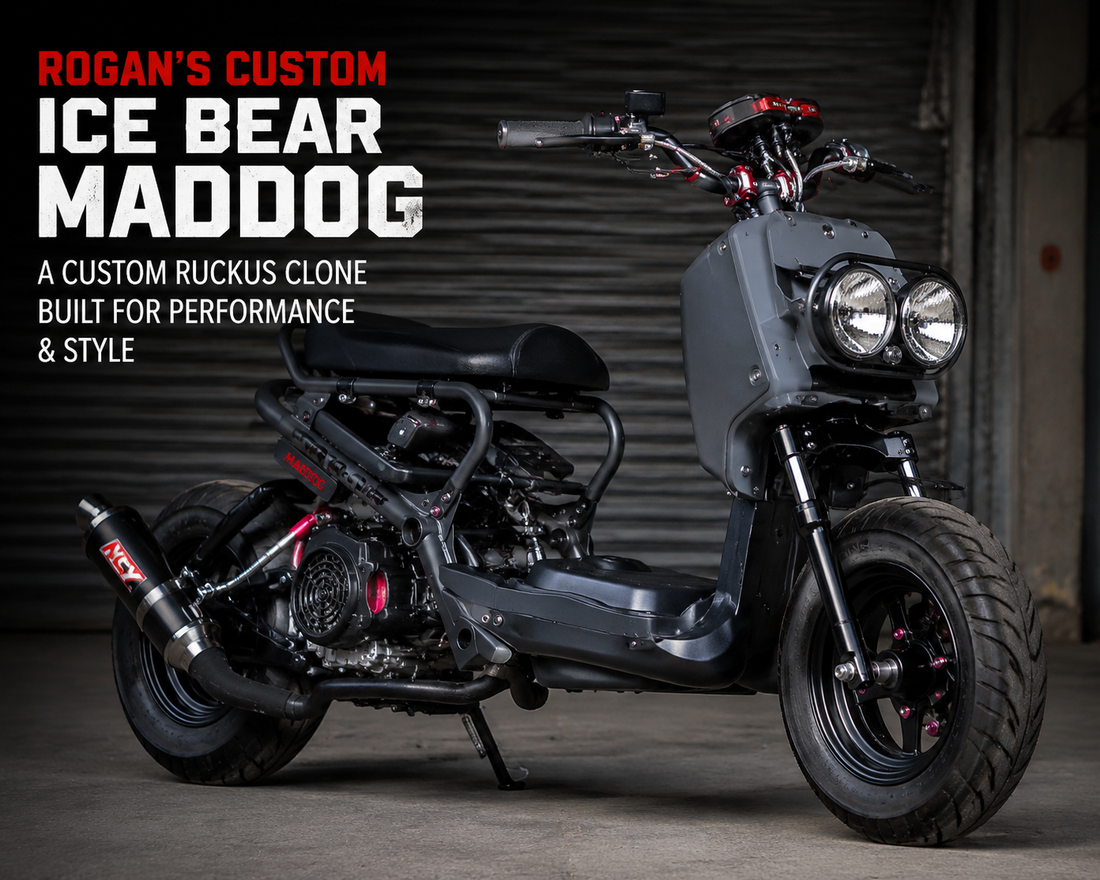 Rogan’s Custom Ice Bear Maddog: A Performance Scooter Built for Style and Speed