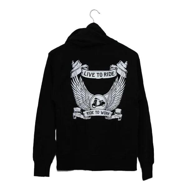 Hoodie (Biker, Black, zip-up) - view 2