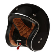 Prima Helmet (Black, 3/4 Open Face); Genuine Color Matched