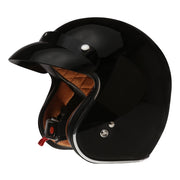 Prima Helmet (Black, 3/4 Open Face); Genuine Color Matched