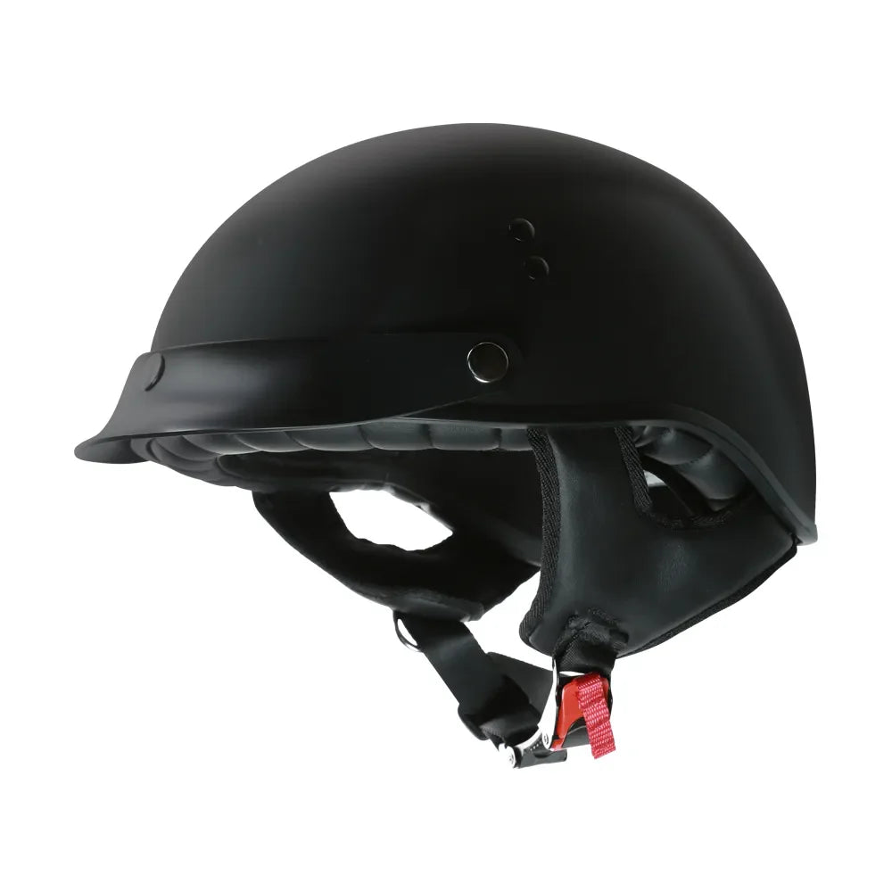 Prima Half Helmet w/ Peak Visor - Matte Black