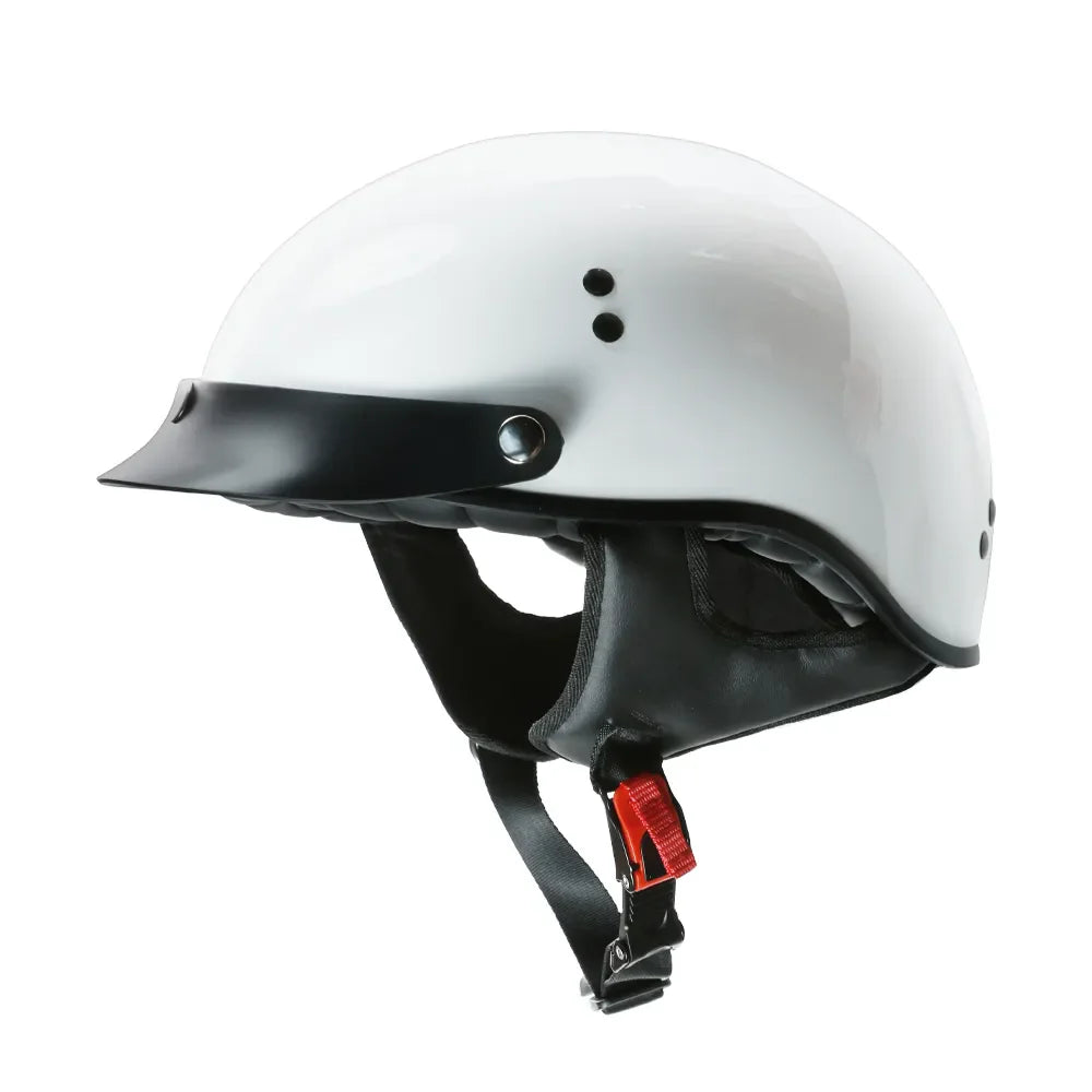 Prima Half Helmet (White, With Peak)