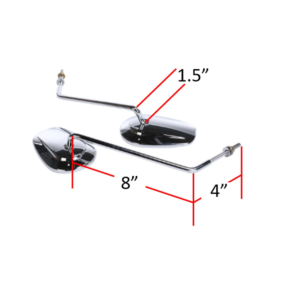 Prima Long Mirror Set (Chrome); Royal Alloy GT150, GP300S - view 4