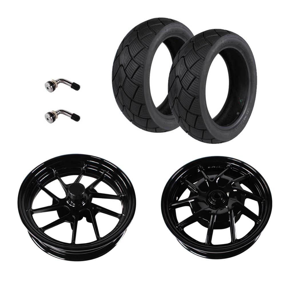 2 Tires, 2 Sport Rims, 2 Valve Stems; Yamaha Zuma 125 - view 2