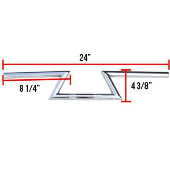 NCY Handlebars (Chrome, Z Bar, Narrow, 7/8"); Universal - view 2