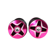 NCY Aluminum Rhinestone Grip Set (Pink, 7/8"): Universal