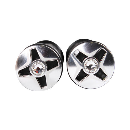 NCY Aluminum Rhinestone Grip Set (Silver, 7/8"); Universal - view 2