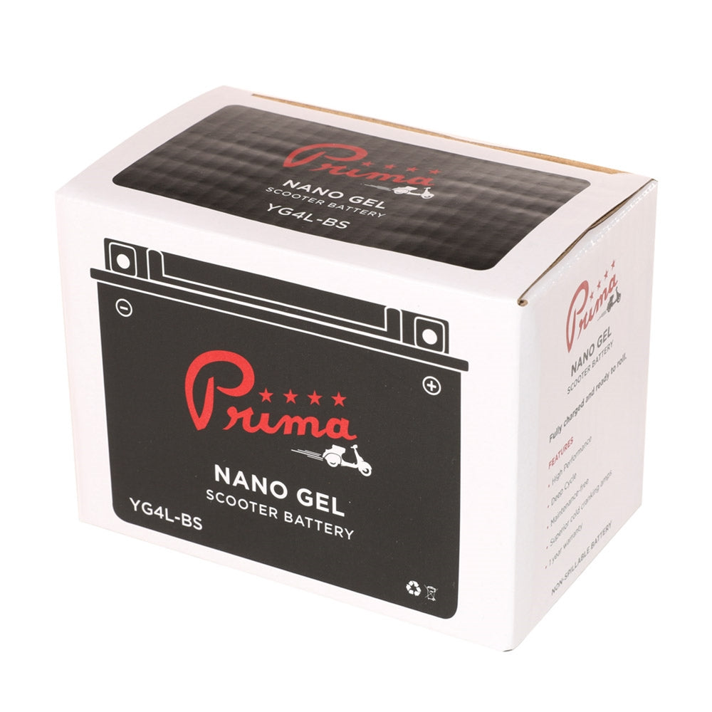 Gel Battery (12V YG4L-BS); Genuine 50cc, Vespa ET2 - view 3