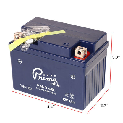 Gel Battery (12V YG4L-BS); Genuine 50cc, Vespa ET2 - view 4