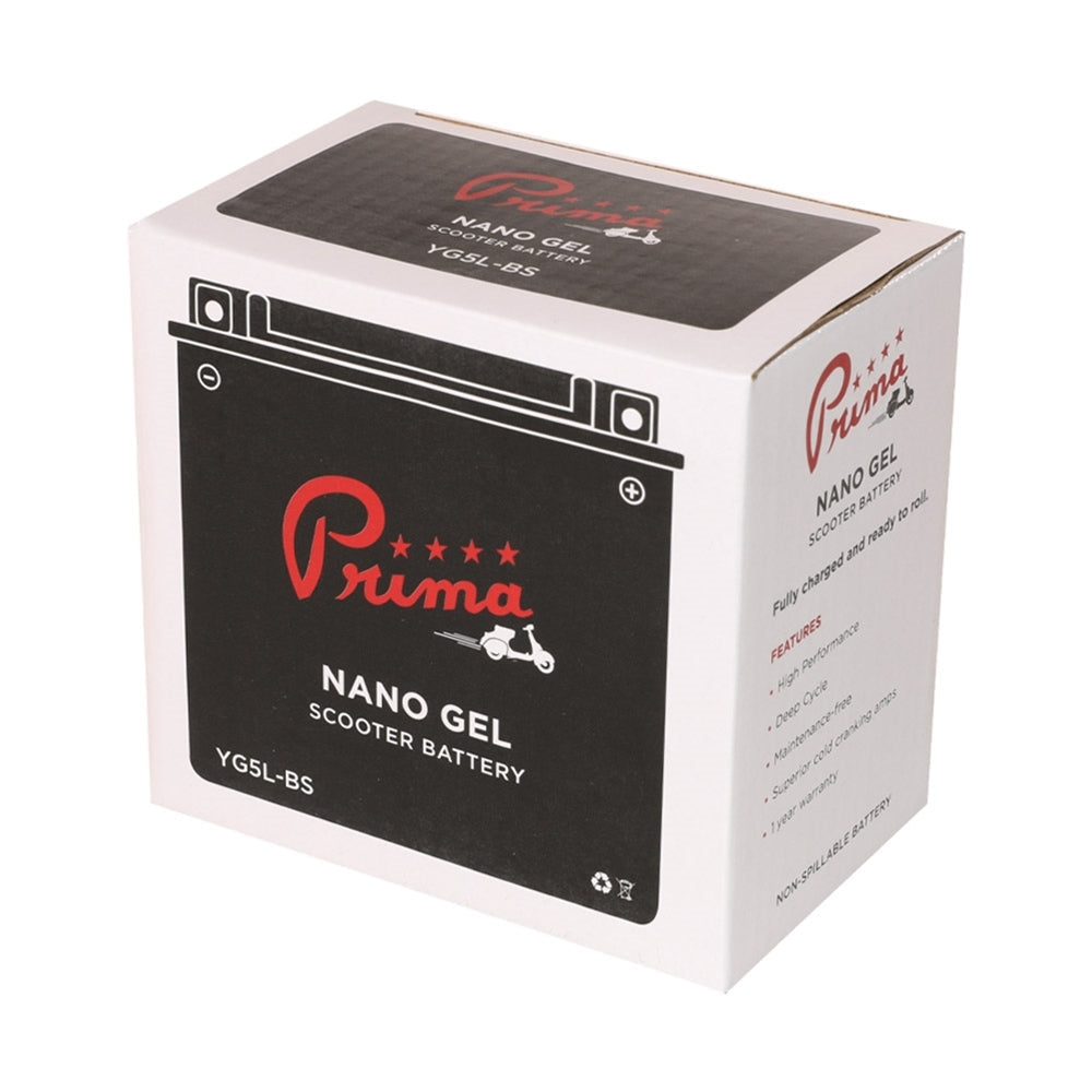 Prima Gel Battery (12V YG5L-BS); Kymco Agility, Yamaha Zuma - view 3