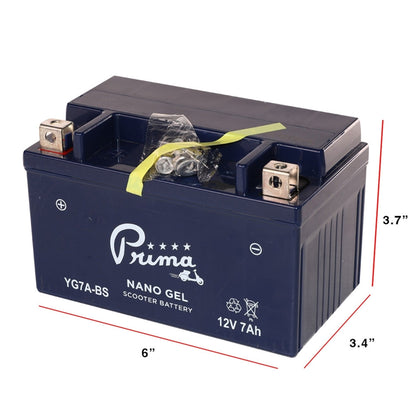 Prima Gel Battery 12V YG7A-BS); Genuine 125/150/170i, CSC Go - view 4