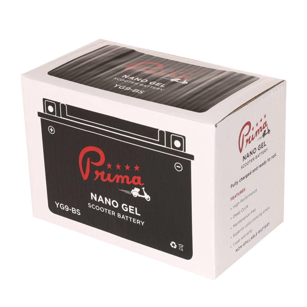 Prima Gel Battery (12V YG9-BS); Genuine Hooligan, SYM HD200 - view 2