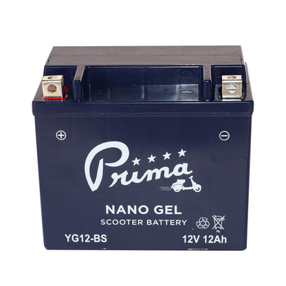Prima 12V Gel Battery (YG12-BS) - Vespa GTS 300, GTV, LX 150