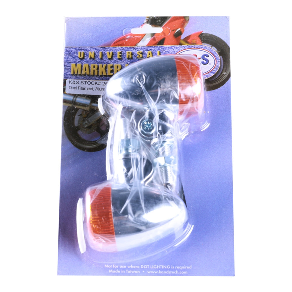 Turn Signal Pair (Chrome, Bullet, Amber Lens); G400C - view 3