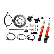 NCY Front End Kit (Orange Forks, No Rim); Honda Ruckus