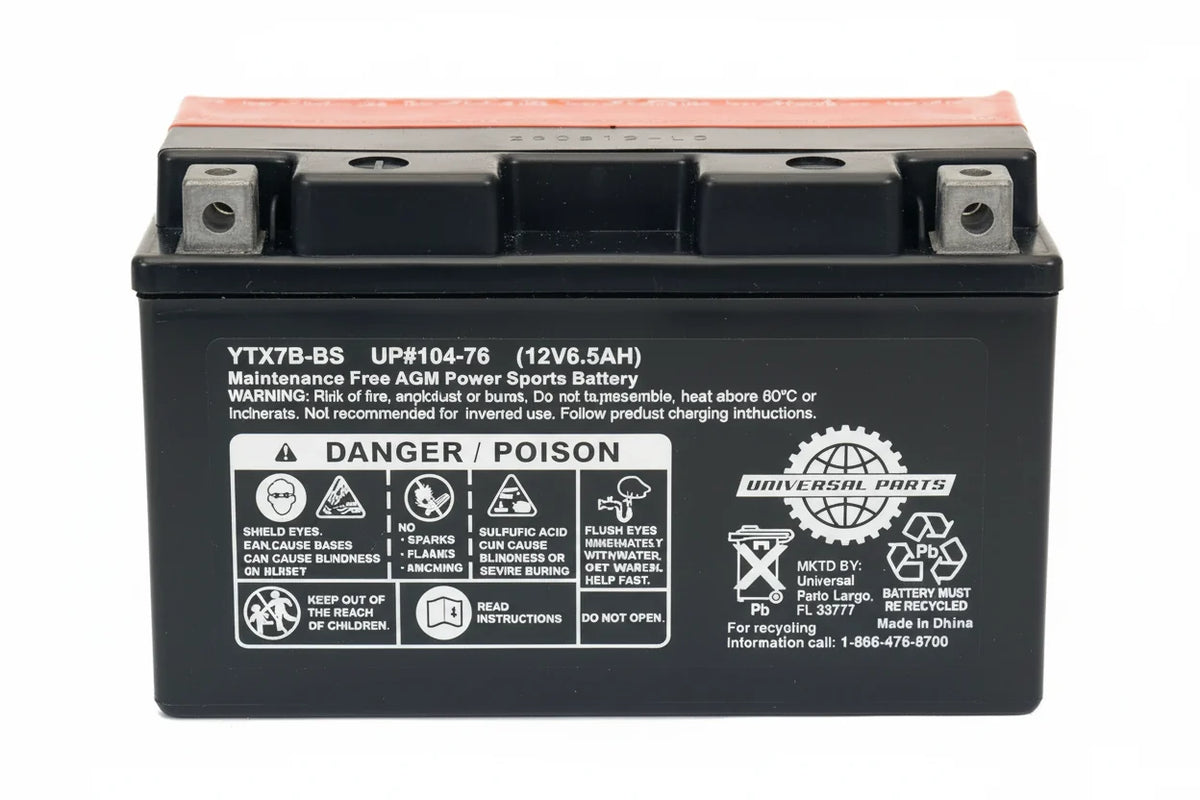 Universal Parts 12V 6.5AH Battery YTX7B-BS