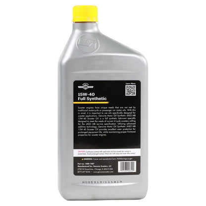 Genuine 15W-40 Full Synthetic Scooter Oil (JASO MB) - 1 Qt - view 3