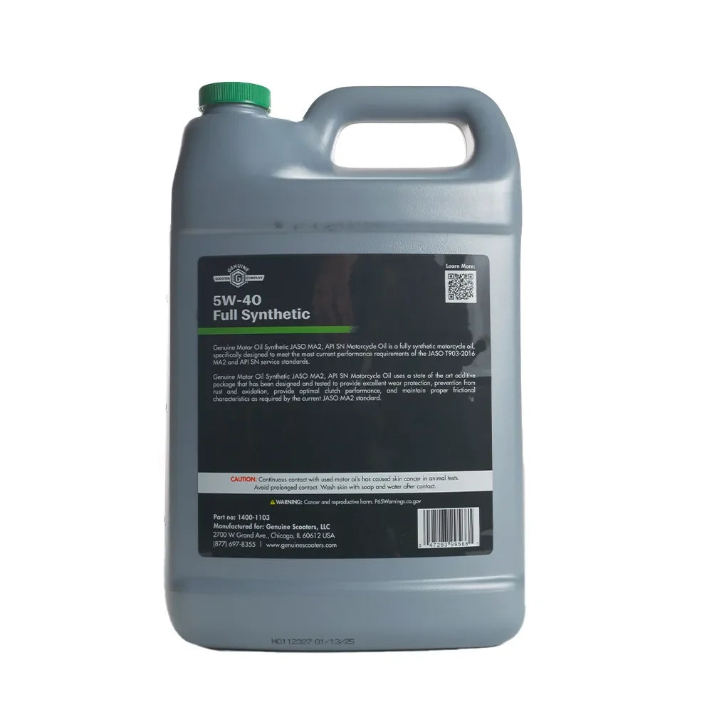 Genuine Motor Oil: 5W-40 JASO MA-2 Engine Oil; 1 Gallon - view 2