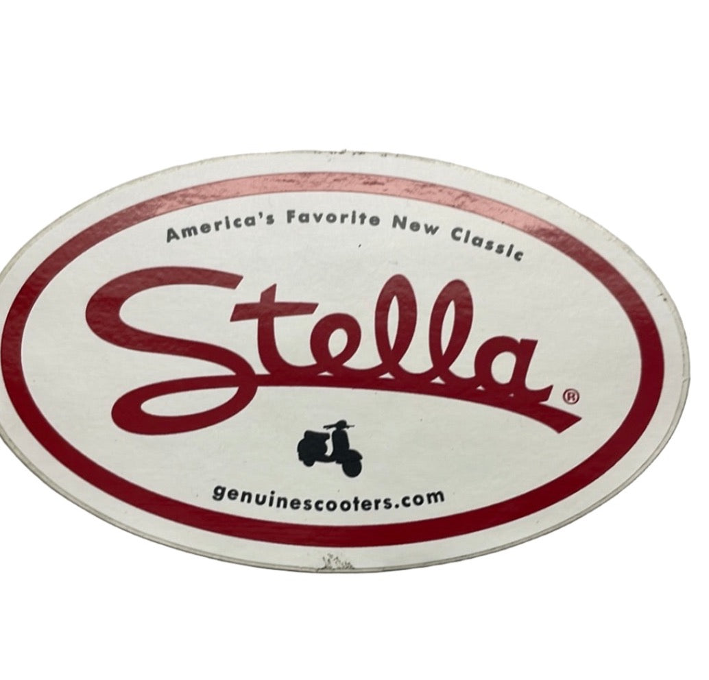 Stella Logo Sticker, White Oval