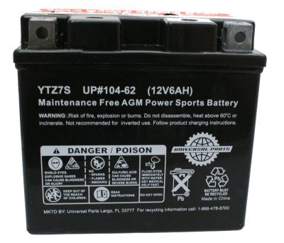 Universal Parts 12V 6AH Battery YTZ7S - view 4