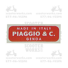 Piaggio & C. Decal; Late VNB,VBB,VNC,VBC,VLB,VSE