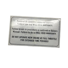 Decal, Warning Label; Stella 2007 +