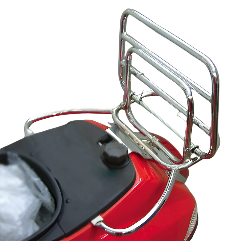 Cuppini Rear Rack (Chrome); Vespa LX – Classic Scooters USA