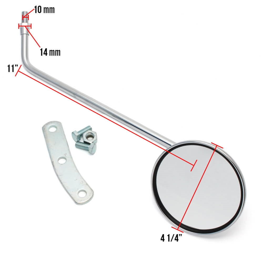 Left Mirror (Round, Chrome); Genuine Stella, Vintage Vespa - view 5