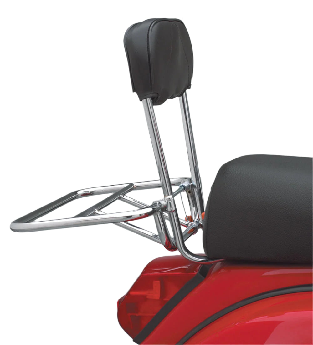 Cuppini Rear Rack (Folding, w/Backrest, Chrome)
